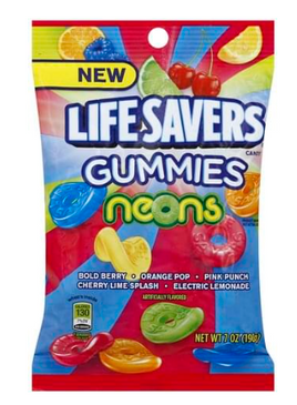 Life Savers Gummies Neons Peg Bag