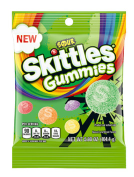 Skittles Gummies Sour Peg Bag